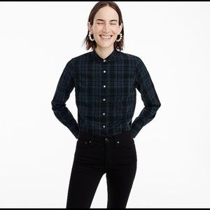 JCrew Clubcollar Perfect Shirt, Black Watch Plaid